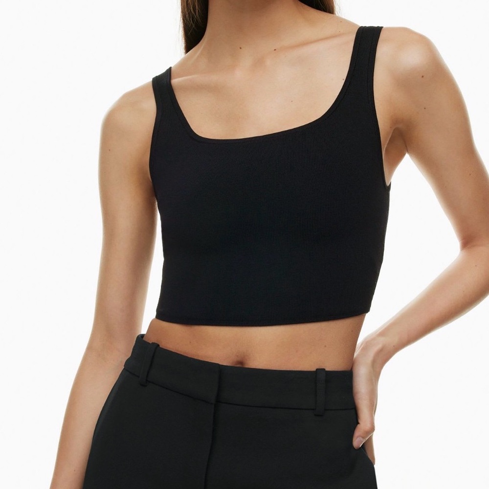 Aritzia Contour Squareneck Crop Top - Size S - Black Eyeliner- Like New